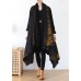 spring coat fashion Black print asymmetric coats