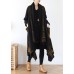 spring coat fashion Black print asymmetric coats