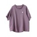 Art Purple Loose Asymmetrical Design Fall Half Sleeve Top