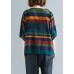 Handmade o neck Batwing Sleeve linen spring clothes For Women rainbow shirts