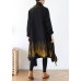 spring coat fashion Black print asymmetric coats