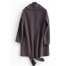 boutique Loose length long sleeve outwear light purple pockets Woolen Coat Women