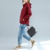 autumn burgundy casual cotton coats chunky oversize hooded long sleeve short cardigans outwear