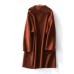 boutique Woolen Coat Women trendy plus size Jackets & Coats straight coat lapel collar